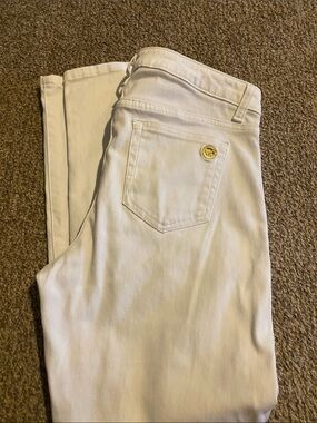 Michael Kors White Jeans with Gold Hardware
